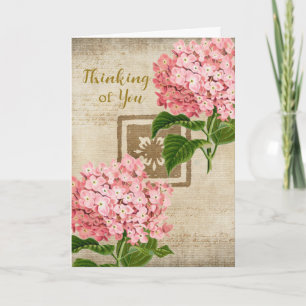 Carte Hydrangea Rose Pensée Pour Toi