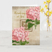 Carte Hydrangea Rose Pensée Pour Toi (Fleur jaune)