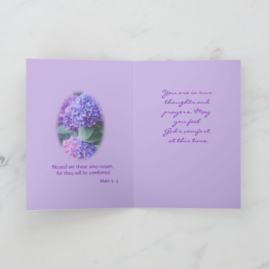 Carte Hydrangea Sympathy sur orchidée - faire n'importe (Intérieur)