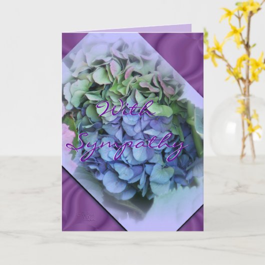 Carte Hydrangea Sympathy sur orchidée - faire n'importe  (Fleur jaune)