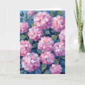 Carte Hydrangeas Florales Rose Pâle (Devant)