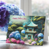 Carte Hydrangeas Pagode Fête des Mères du Monde