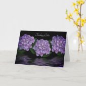 Carte Hydrangeas Violettes Pensant à Vous (Fleur jaune)