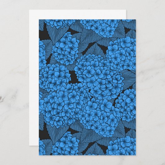 Carte Hydrangée bleue (Devant / Derrière)