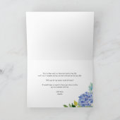 Carte Hydrangée bleue et rose blanche Fleur d'honneur (Intérieur)