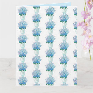 Carte Hydrangée bleue et violette