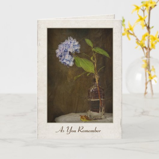 Carte hydrangée dans une bouteille à l'ancienne (Fleur jaune)