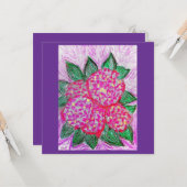 Carte Hydrangée violette (Devant/Arrière en situation)