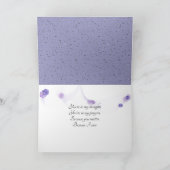 Carte Hydrangée violette et gouttes de pluie Penser à vo (Intérieur)