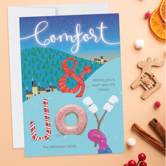 Carte Hygge Confort et Joy Traitements de vacances illus
