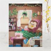 Carte Hygge Hedgehog (Fleur jaune)