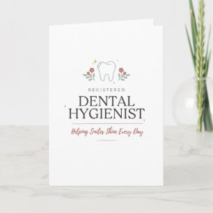Carte Hygiéniste Dentaire Diplômée Typographie Florale
