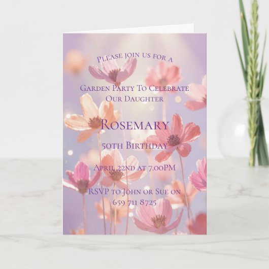 Carte Hyper Bloom Pastel Rêveur 50e Anniversaire (Devant)