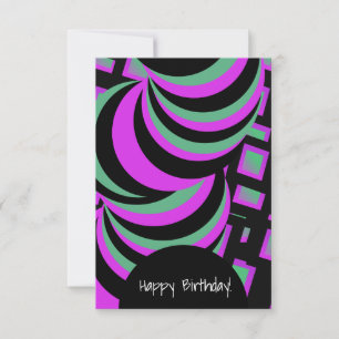 Carte Hypnotique violet vert Joyeux Anniversaire Toute O
