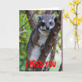 Carte Hyrax d'arbre, TU ME MANQUE (Fleur jaune)
