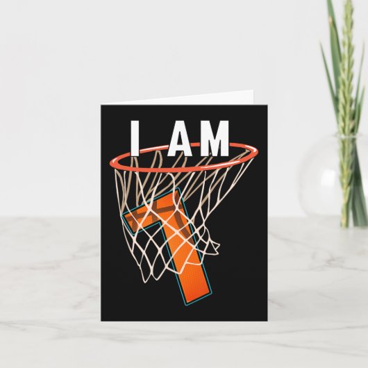 Carte I Am 7 Basketball thème 7e anniversaire Celeber (Devant)