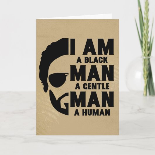 Carte I Am A Black Man Afro Beard Gold Father's Day (Devant)
