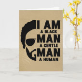 Carte I Am A Black Man Afro Beard Gold Father's Day (Fleur jaune)