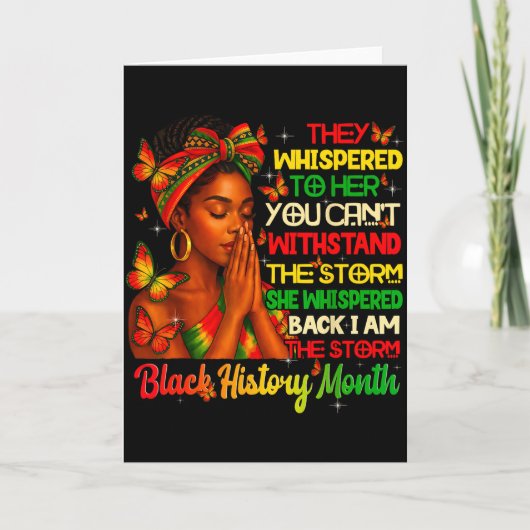 Carte I Am Black Pride Black History Month African Outfi (Devant)