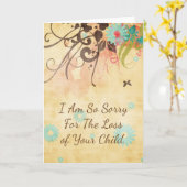 Carte I Am So Désolé, Miscarriage ou Stillborn Card (Fleur jaune)