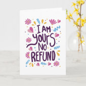 Carte I am Yours No Refund (Fleur jaune)