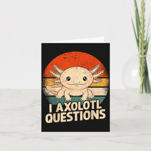 Carte I Axolotl Questions Shirt Adults Youth Kids Retro (Devant)