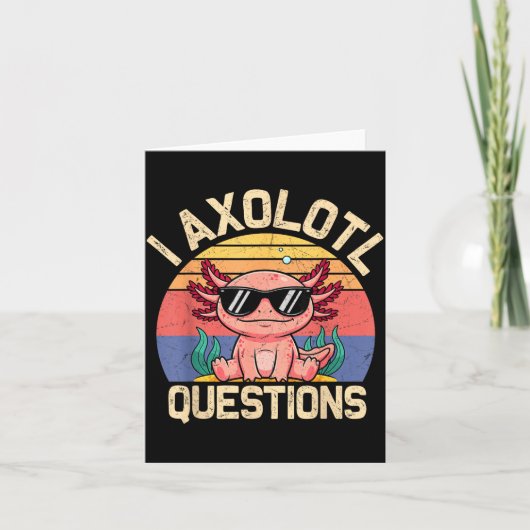 Carte I Axolotl Questions Shirt Adults Youth Kids Retro (Devant)