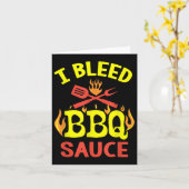 Carte I Bleed Bbq Sauce - Funny Bbq Master Grilling (Fleur jaune)