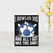 Carte I Bowled 300 Bowler Funny Bowling (Fleur jaune)