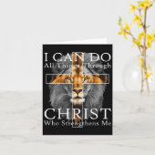 Carte I Can Do All Things Through Christ Christian Lion (Fleur jaune)