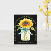 Carte I Can Do All Things Through Christ Who Strengthens (Fleur jaune)