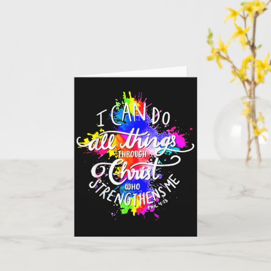 Carte I Can Do All Things Through Christ Who Strengthens (Fleur jaune)