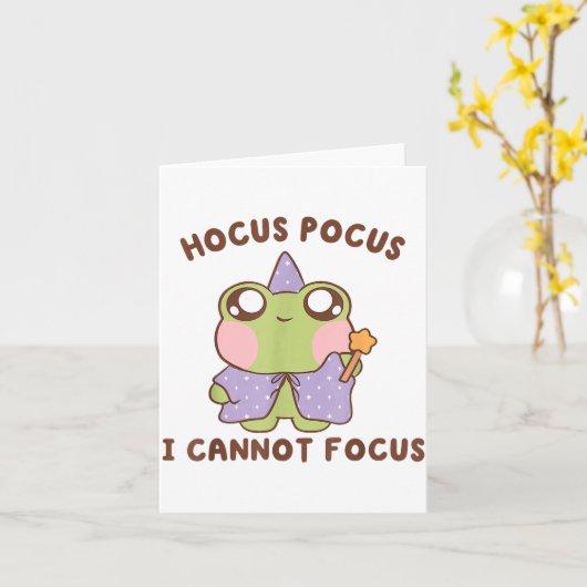 Carte I Cannot Focus Funny Adhd Sitive Frog (Fleur jaune)