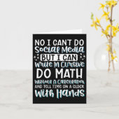 Carte I Can't Do Social Media But I Can Write In Cursive (Fleur jaune)