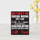 Carte I Can't Do Social Media But I Can Write In Cursive (Fleur jaune)