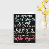 Carte I Can't Do Social Media Funny Sarcastic Humor For  (Fleur jaune)