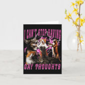 Carte I Can't Stop Having Gay Thoughts Funny Cat Meme Bo (Fleur jaune)