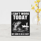 Carte I Can't Work Today My Arm Is In A Cast Fishing (Fleur jaune)