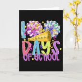 Carte I Cheer 100 Days of School Colorful Cheerleading (Fleur jaune)