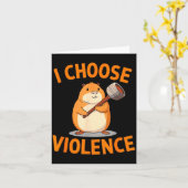 Carte I Choose Violence Funny Hamster Graphic  (Fleur jaune)