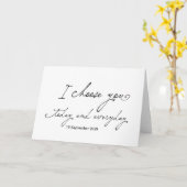 Carte I Choose You Today Bride Groom Wedding Day (Fleur jaune)