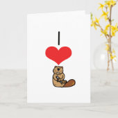 Carte I Coeur (Amour) castors (Fleur jaune)