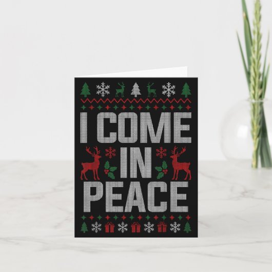 Carte I Come In Peace Couple Matching Ugly Christmas Swe (Devant)