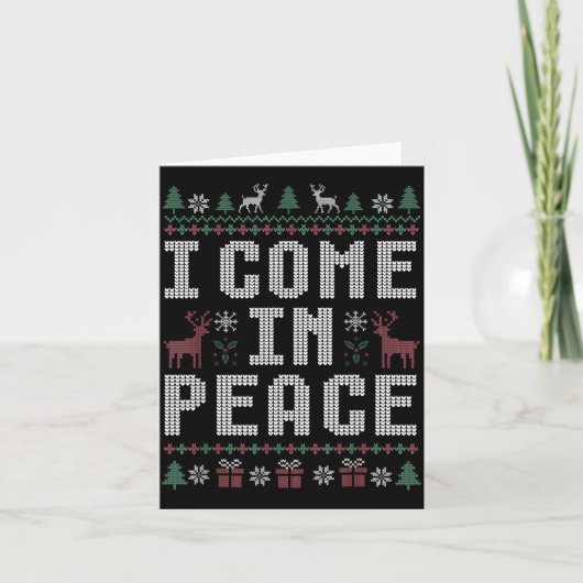 Carte I Come In Peace Couple Matching Ugly Christmas Swe (Devant)