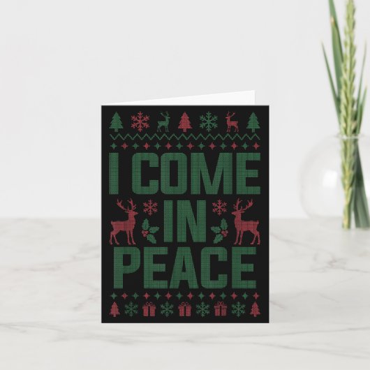 Carte I Come In Peace Couple Matching Ugly Christmas Swe (Devant)