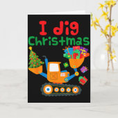 Carte I Dig Christmas Excavator Construction Boys Toddle (Fleur jaune)