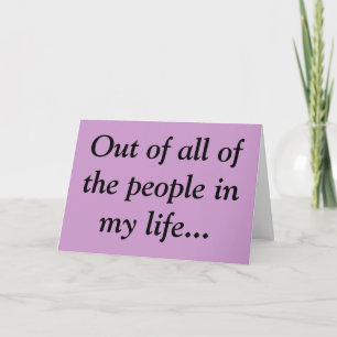 Carte I dislike you the least, card