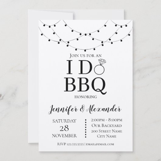 Carte I DO BBBQ Engagement Party (Devant)