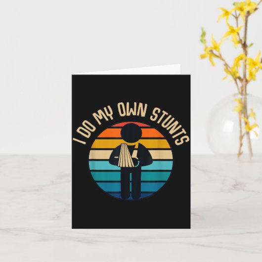 Carte I Do My Own Stunts Get Well Funny Injury Hand Wris (Fleur jaune)