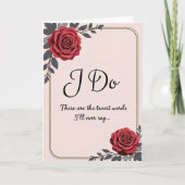 Carte I Do Wedding Vows Card (Devant)